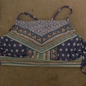Patterned Halter Bikini Top